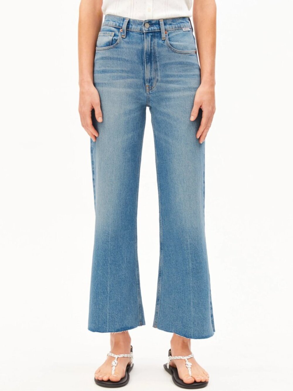 NEW Armedangels Murliaa High Cropped Wide Jean Blend Comfort Stretch in Wane